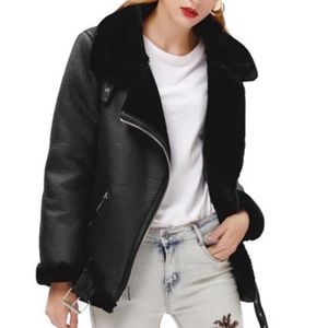 Vertvir Faux Shearling Jacket Black